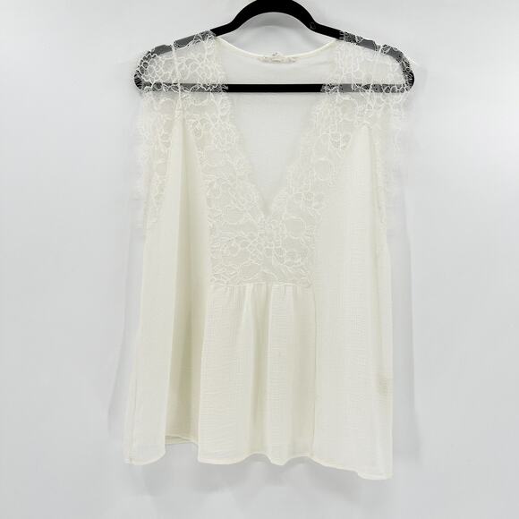 Lovestitch Cream Lace Sleeveless Blouse S‎ - Picture 1 of 4